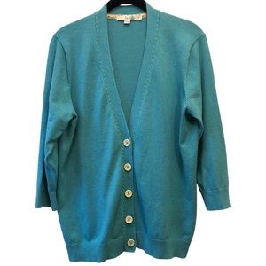 Boden Aqua Cotton Cardigan 14 / Large